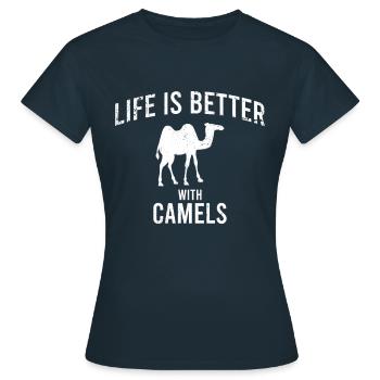 Camel Camel Saying - Women's T-Shirt - navy - Front - AI Model Female 172 dark (172cm)
