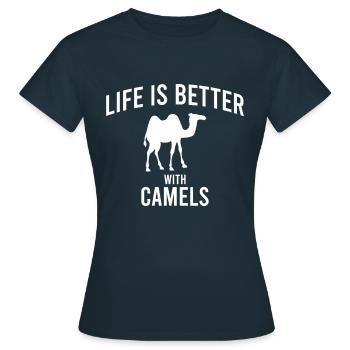 Camel Camel Saying - Women's T-Shirt - navy - Front - AI Model Female 172 dark (172cm)