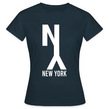 New York - Women's T-Shirt - navy - Front - AI Model Female 172 dark (172cm)