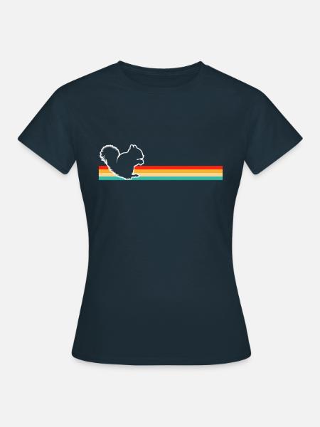 Eichhörnchen Retro - Frauen T-Shirt - Navy