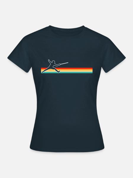Fechten Retro - Frauen T-Shirt - Navy