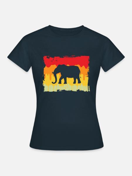 Elefant Retro - Frauen T-Shirt - Navy