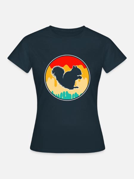 Eichhörnchen Retro - Frauen T-Shirt - Navy