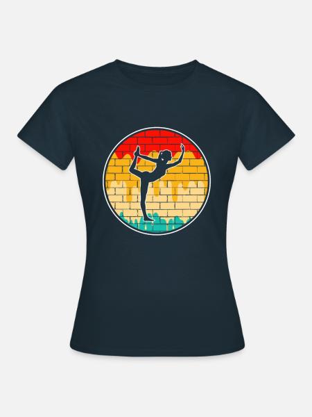 Yoga Meditation Retro - Frauen T-Shirt - Navy