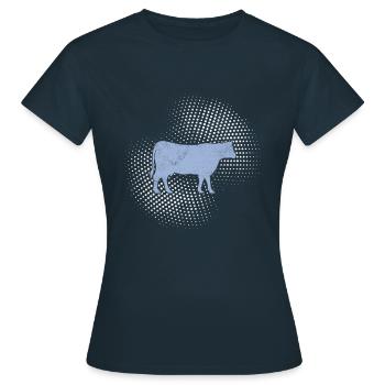 Kuh Rind - Frauen T-Shirt - Navy - Vorne - AI Model Female 172 dark (172cm)