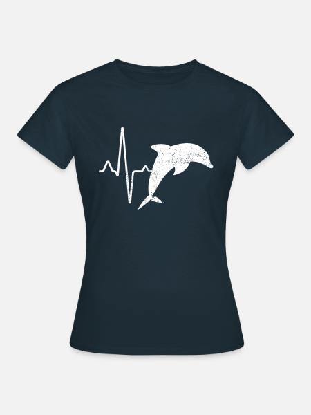 Delfin Herzschlag - Frauen T-Shirt - Navy