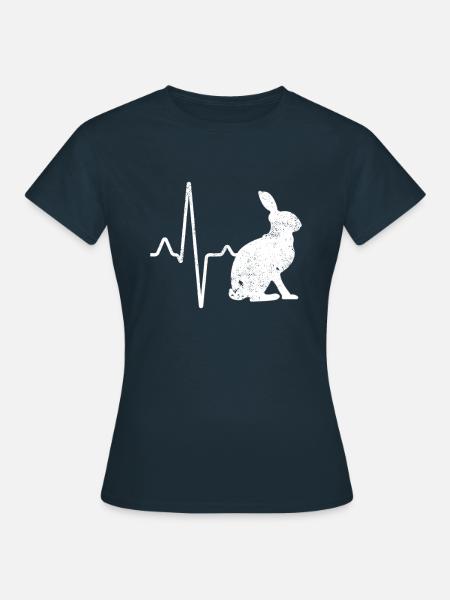 Hase Herzschlag - Frauen T-Shirt - Navy