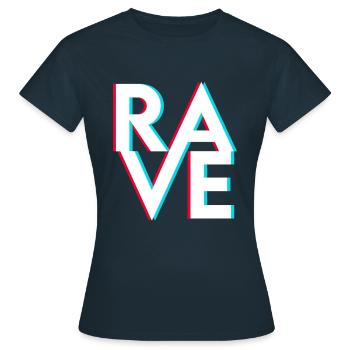 Rave Raver - T-shirt Femme - marine - Devant - AI Model Female 172 dark (172cm)
