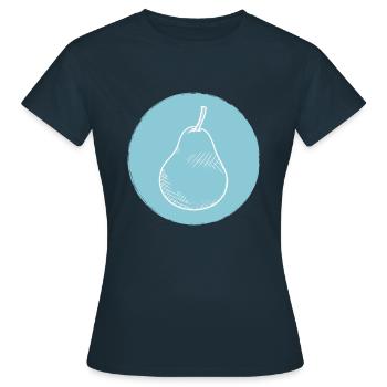 Birne - Frauen T-Shirt - Navy - Vorne - AI Model Female 172 dark (172cm)