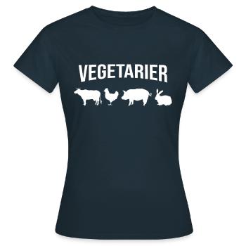 Vegetarier - Frauen T-Shirt - Navy - Vorne - AI Model Female 172 dark (172cm)