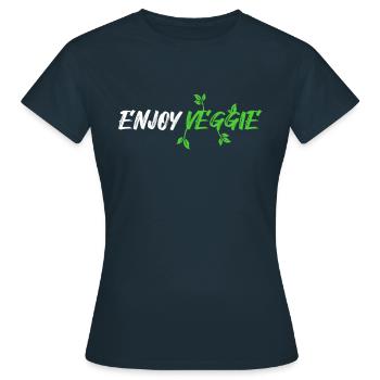 enjoy veggie - Women's T-Shirt - navy - Front - AI Model Female 172 dark (172cm)