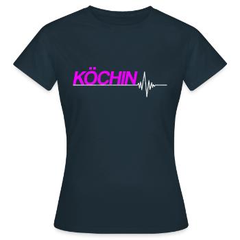 Köchin Herzschlag - Frauen T-Shirt - Navy - Vorne - AI Model Female 172 dark (172cm)