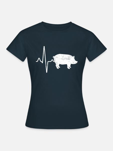 Schwein Herzschlag - Frauen T-Shirt - Navy