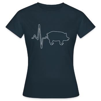 Battement de cœur de cochon - T-shirt Femme - marine - Devant - AI Model Female 172 dark (172cm)