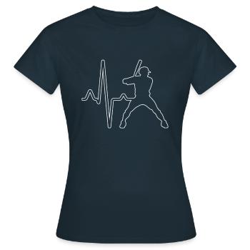 Battement de cœur de baseball - T-shirt Femme - marine - Devant - AI Model Female 172 dark (172cm)