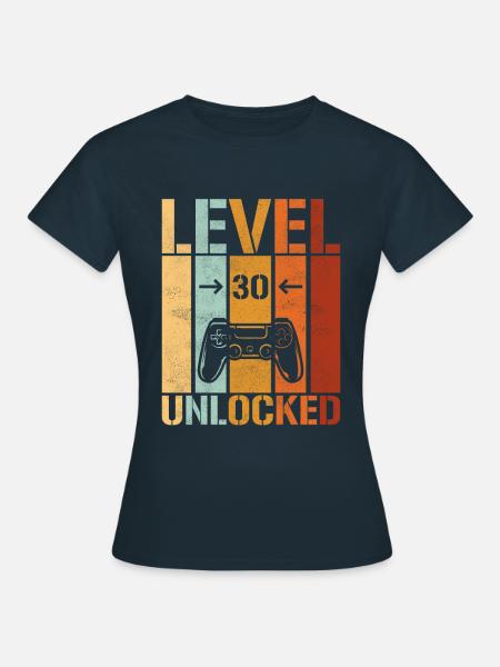 30. Geburtstag Level 30 unlocked - T-shirt dam - marinblå