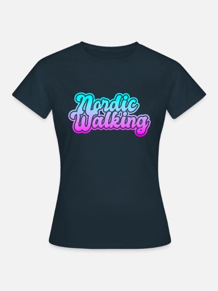 Nordic Walking - Frauen T-Shirt - Navy