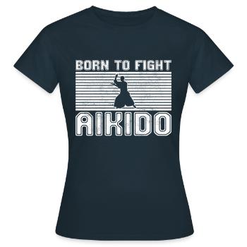 Aïkido - T-shirt Femme - marine - Devant - AI Model Female 172 dark (172cm)