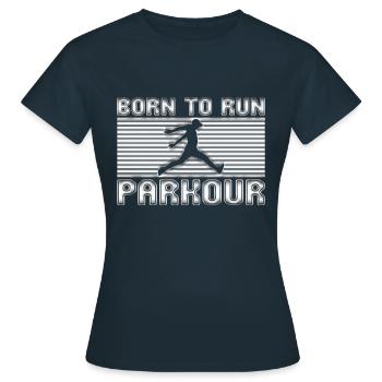 Parkour - Frauen T-Shirt - Navy - Vorne - AI Model Female 172 dark (172cm)