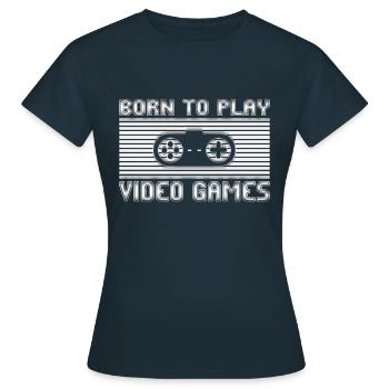 Zocken Video Games - Frauen T-Shirt - Navy - Vorne - AI Model Female 172 dark (172cm)