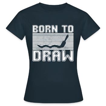 Painting Drawing - Women's T-Shirt - navy - Front - AI Model Female 172 dark (172cm)