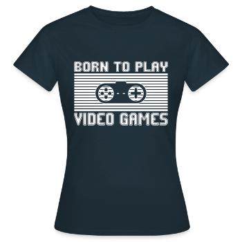 Zocken Video Games - Frauen T-Shirt - Navy - Vorne - AI Model Female 172 dark (172cm)