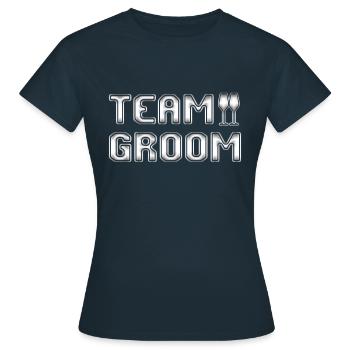 team groom - Women's T-Shirt - navy - Front - AI Model Female 172 dark (172cm)