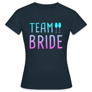team bride - Frauen T-Shirt - Navy - Vorne - AI Model Female 172 dark (172cm)