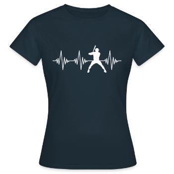 Battement de cœur de baseball - T-shirt Femme - marine - Devant - AI Model Female 172 dark (172cm)