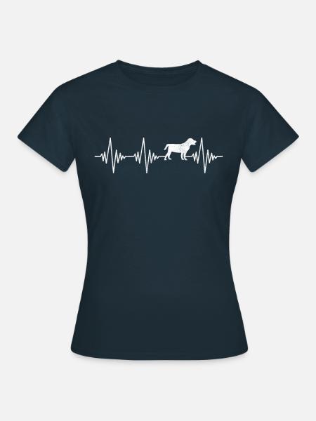 Hund Herzschlag - Frauen T-Shirt - Navy