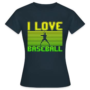 J’adore le baseball - T-shirt Femme - marine - Devant - AI Model Female 172 dark (172cm)