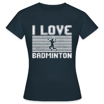 J’adore le badminton - T-shirt Femme - marine - Devant - AI Model Female 172 dark (172cm)