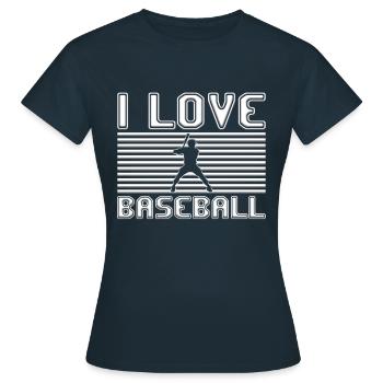 J’adore le baseball - T-shirt Femme - marine - Devant - AI Model Female 172 dark (172cm)