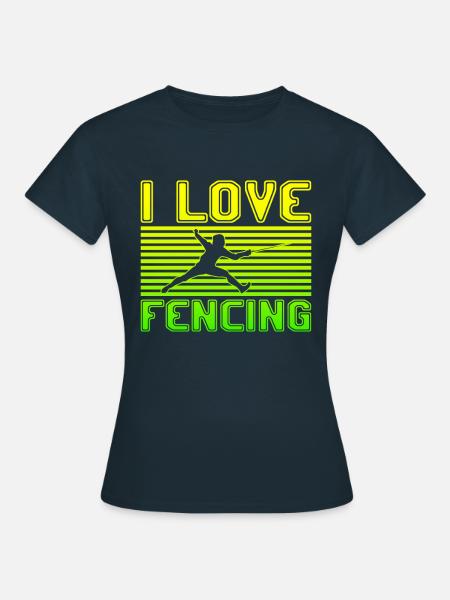 I love fencing - Frauen T-Shirt - Navy