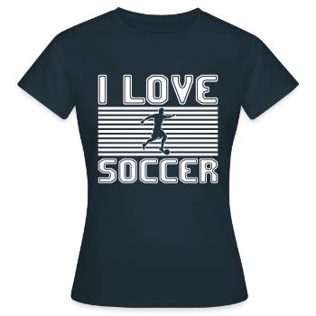 J’adore le football - T-shirt Femme - marine - Devant - AI Model Female 172 dark (172cm)