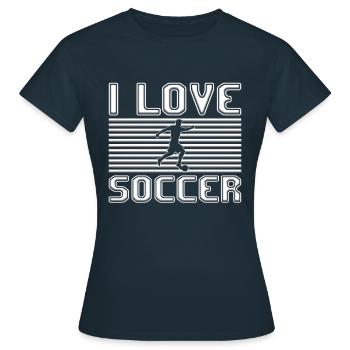 J’adore le football - T-shirt Femme - marine - Devant - AI Model Female 172 dark (172cm)
