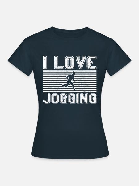 I love jogging - Frauen T-Shirt - Navy