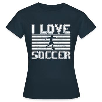 J’adore le football - T-shirt Femme - marine - Devant - AI Model Female 172 dark (172cm)