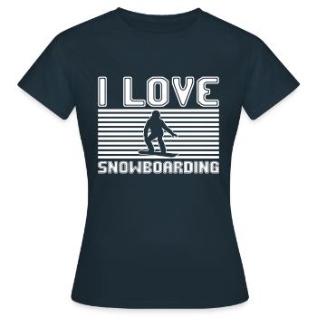 I love snowboarding - Frauen T-Shirt - Navy - Vorne - AI Model Female 172 dark (172cm)