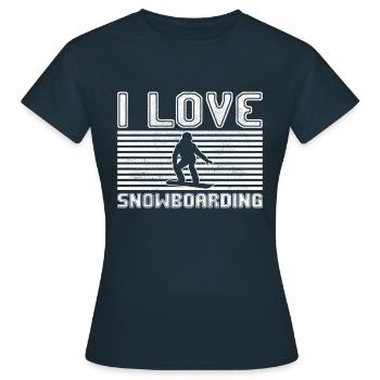 I love snowboarding - Frauen T-Shirt - Navy - Vorne - AI Model Female 172 dark (172cm)