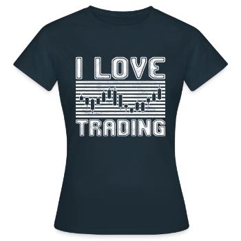 J’adore trader - T-shirt Femme - marine - Devant - AI Model Female 172 dark (172cm)