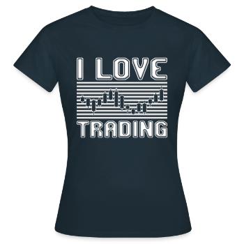 J’adore trader - T-shirt Femme - marine - Devant - AI Model Female 172 dark (172cm)