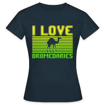 J’adore les dromadaires - T-shirt Femme - marine - Devant - AI Model Female 172 dark (172cm)
