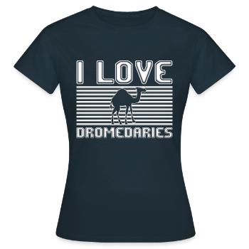 J’adore les dromadaires - T-shirt Femme - marine - Devant - AI Model Female 172 dark (172cm)