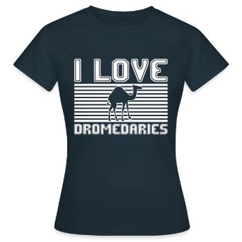 J’adore les dromadaires - T-shirt Femme - marine - Devant - AI Model Female 172 dark (172cm)