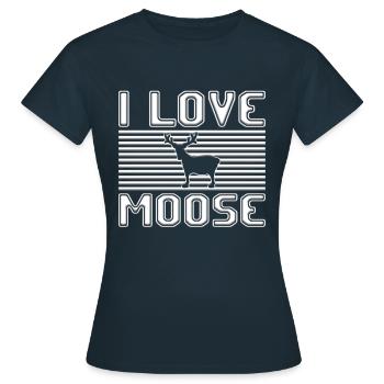 I love moose - Frauen T-Shirt - Navy - Vorne - AI Model Female 172 dark (172cm)