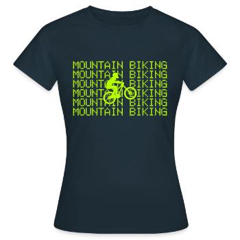 mountain biking - Frauen T-Shirt - Navy - Vorne - AI Model Female 172 dark (172cm)