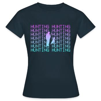 Jäger jagen - Frauen T-Shirt - Navy - Vorne - AI Model Female 172 dark (172cm)