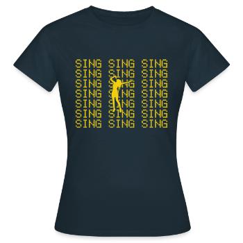 Sing - Women's T-Shirt - navy - Front - AI Model Female 172 dark (172cm)