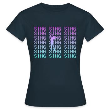 Sing - Women's T-Shirt - navy - Front - AI Model Female 172 dark (172cm)